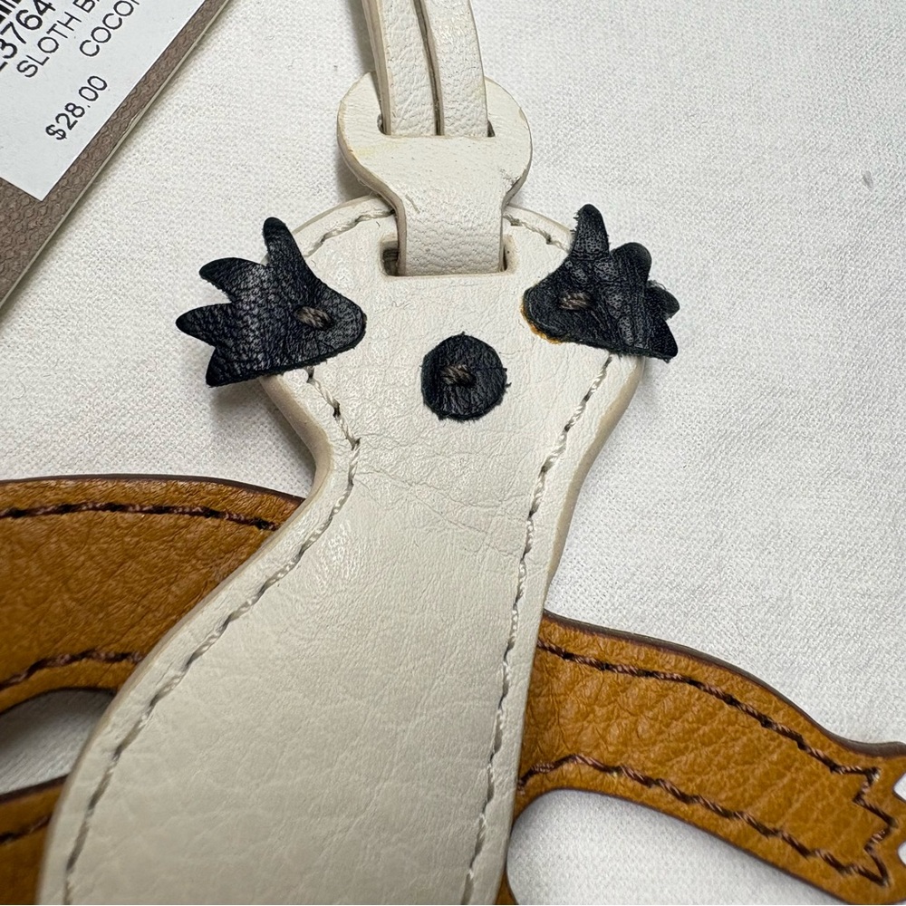 NWT Fossil Sloth Leather bag charm - Picture 3 of 3